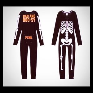 VS Pink skeleton onesie- NWOT